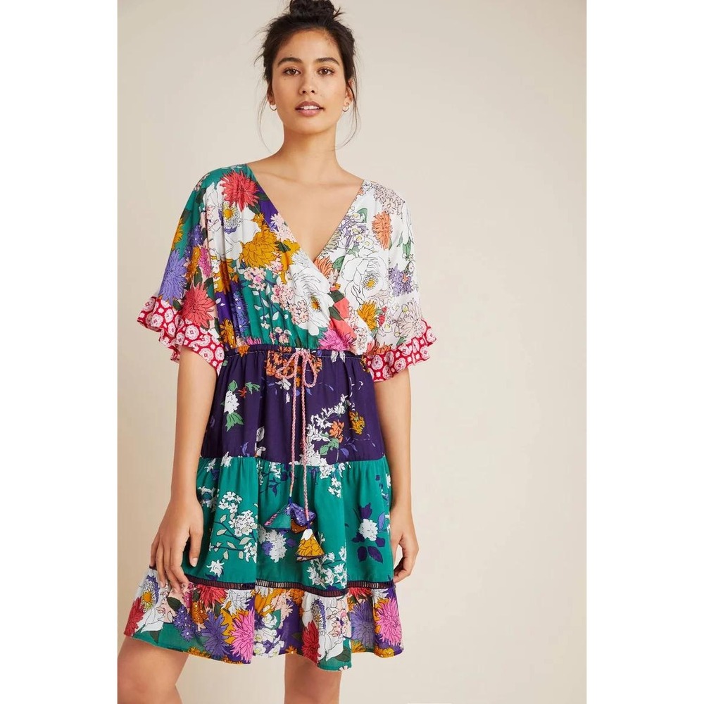 Anthropologie Nettie Tiered Mini Dress